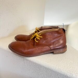 MOMA Men’s Size 46 Brown Leather Ankle‎ Dress Boots, Handmade Italy, Italian